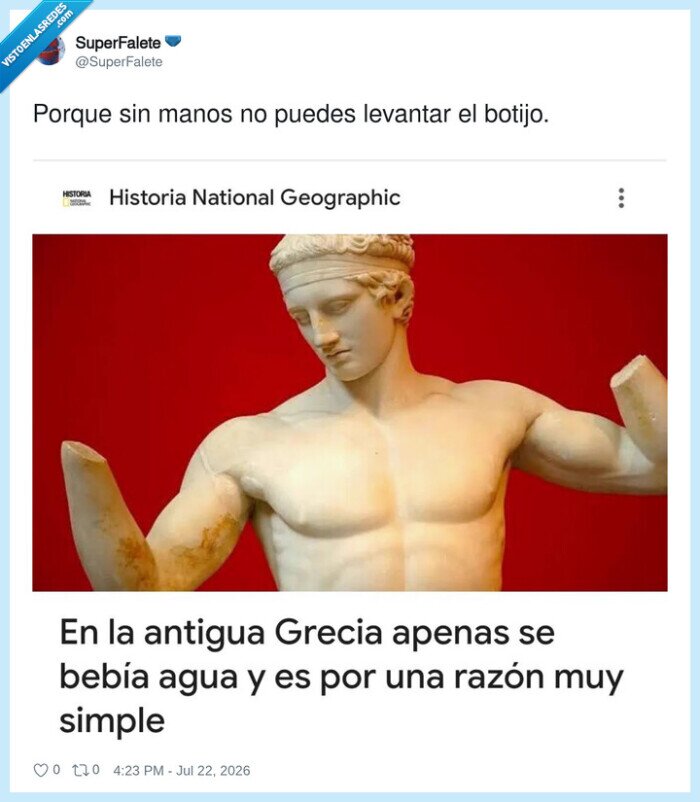 Grecia,estatua,manos,botijo,agua