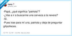 Enlace a Ser patriota es básicamente tener excusas para beber sin que tu hijo te juzgue, por @Hanky_solo