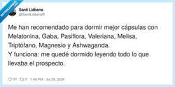 Enlace a Me han recomendado la farmacia entera y lo único que me durmió fue leer los ingredientes, por @SantiLiebanaR