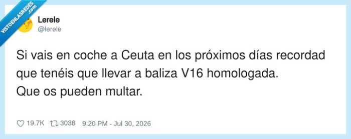 Ceuta,balizaV16,multa,coche,tr&aacute;fico