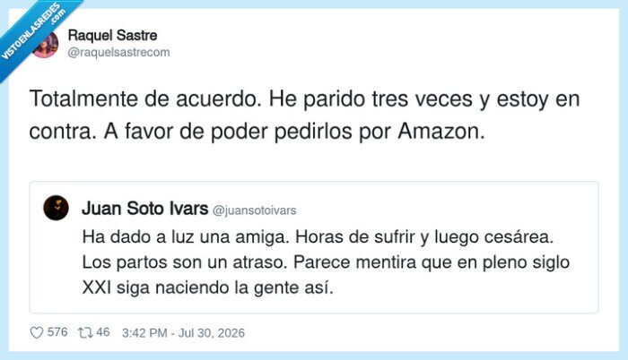 parto,Amazon,cesarea,sarcasmo,maternidad