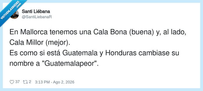 Mallorca,CalaBona,CalaMillor,Guatemala,Honduras