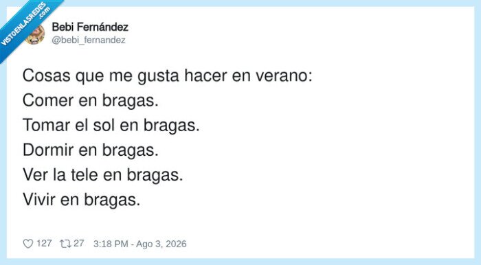 verano,bragas,calor,pereza,tele
