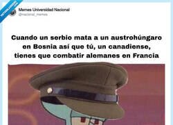 Enlace a Yo sin deberla ni beberla y ya metido en una movida mundial, por @nacional_memes