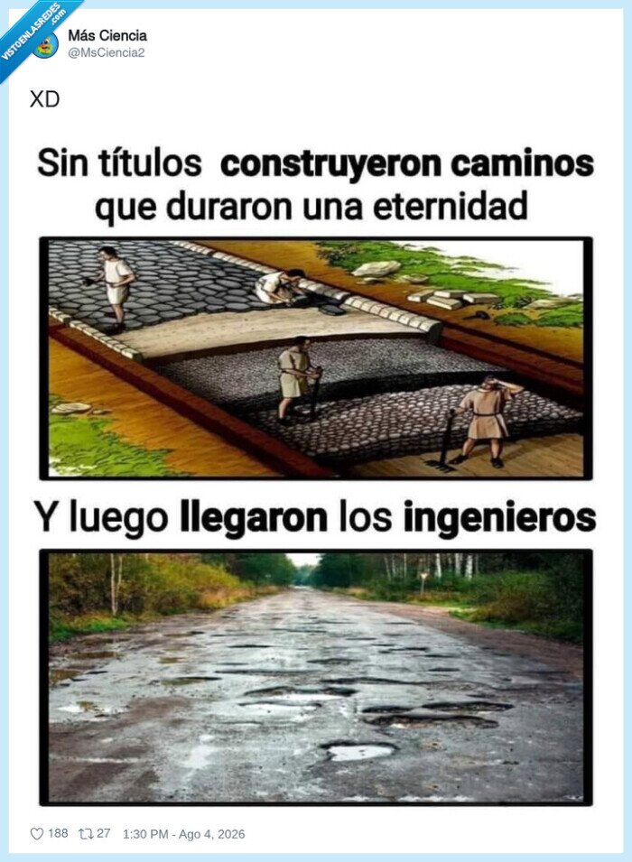 1747828 - Cuando los romanos construían como si fuera para siempre y los ingenieros modernos construyen como si fuera para el fin de semana, por @MsCiencia2