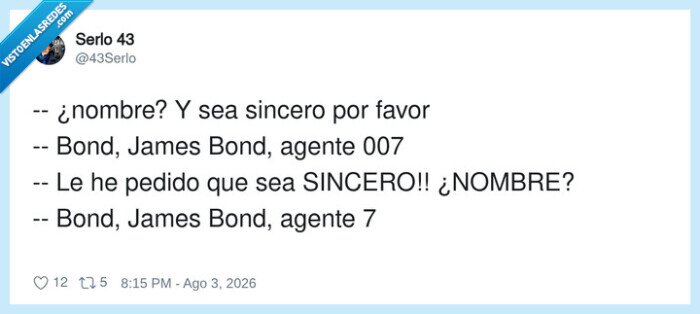 007,JamesBond,sincero,agente,di&aacute;logo