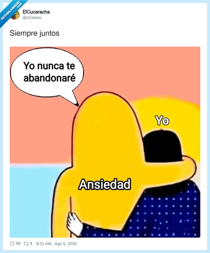 1748261 - Yo a la ansiedad: tranquila, que no te dejo ni pa' respirar, por @xCesiox
