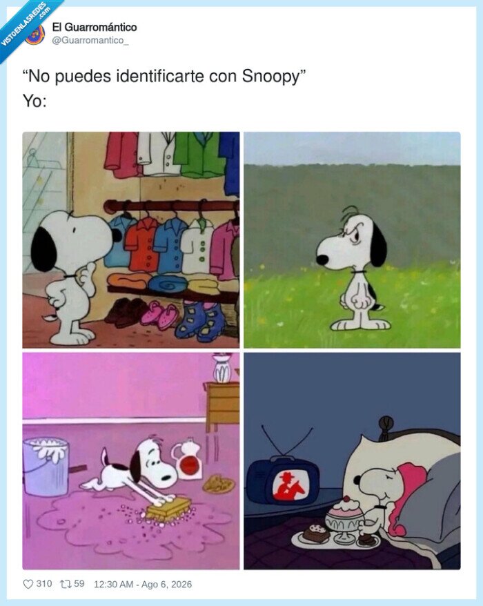 Snoopy,identificaci&oacute;n,c&oacute;mico,relatability