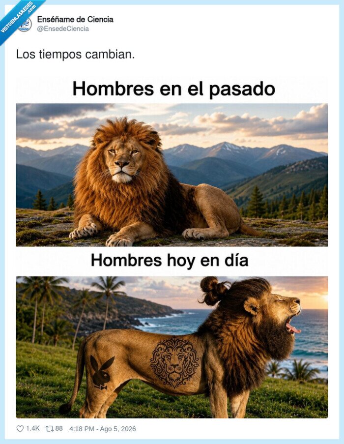 hombres,pasado,presente,leones,cambios