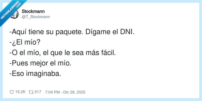 DNI,paquete,entrega,di&aacute;logo,chiste