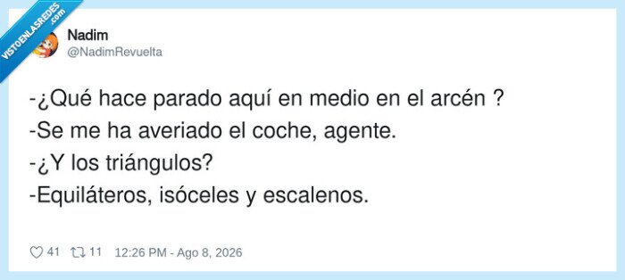 coche,triangulos,averia,policia,matematicas