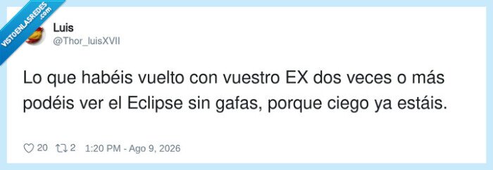 ex,eclipse,volver,gafas,ciego