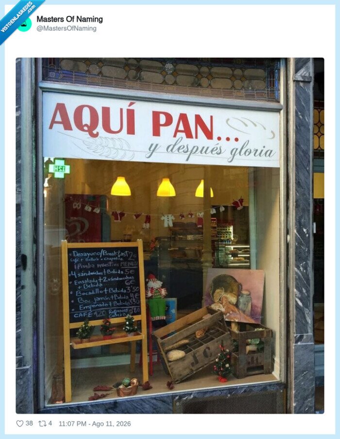 panader&iacute;a,escaparate,frase,cartel,gloria