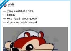 Enlace a La lógica de las dietas: 2 hamburguesas son dieta, 4 es pasión, por @cornulda