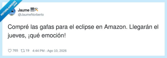 eclipse,gafas,Amazon,emoci&oacute;n,fecha