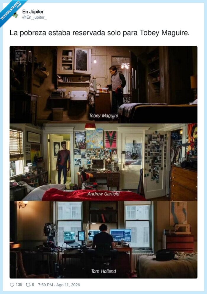 pobreza,alquiler,spiderman,habitaciones,trilog&iacute;a