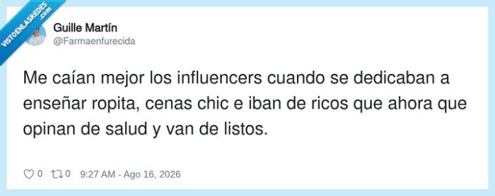 influencers,salud,opiniones,postureo,redes