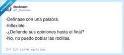 Enlace a Yo no soy terco, es que vengo de serie sin bisagra, por @T_Stockmann