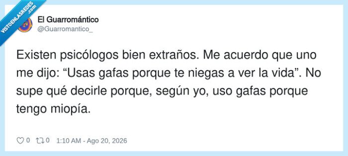 psic&oacute;logos,gafas,miope,verdades,comentario