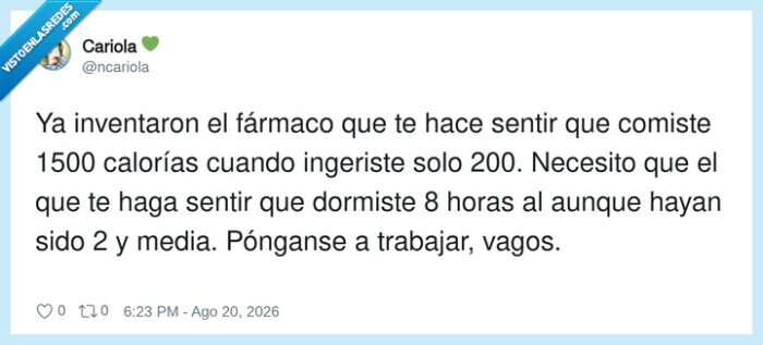 f&aacute;rmaco,sue&ntilde;o,calor&iacute;as,invento,dormir