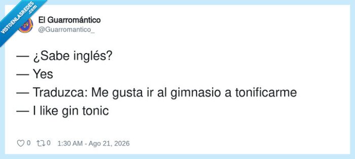 traducci&oacute;n,gintonic,gimnasio,equivocaci&oacute;n,ingl&eacute;s