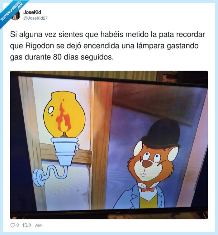 Rigodon,l&aacute;mpara,gas,80d&iacute;as,error