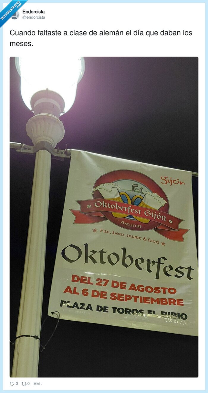 Oktoberfest,Gij&oacute;n,meses,alem&aacute;n,falta
