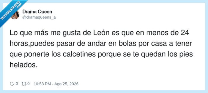 Le&oacute;n,clima,calor,frio,calzetines