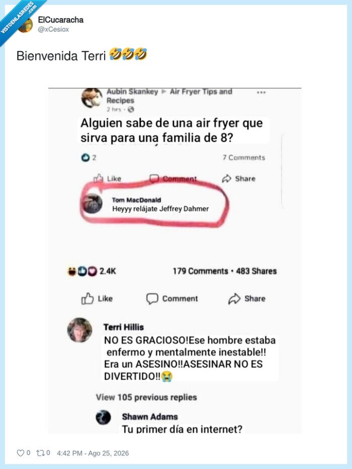airfryer,jeffreydahmer,comentario,reacci&oacute;n,redes