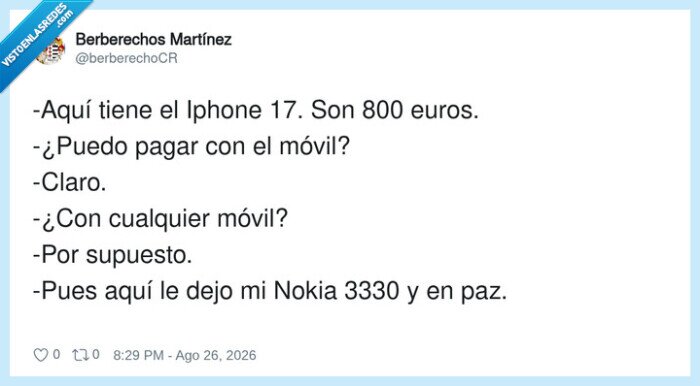 Nokia3330,Iphone17,pago,tel&eacute;fono,compra