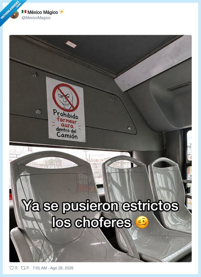 aura,prohibido,farmear,camion,choferes,estrictos