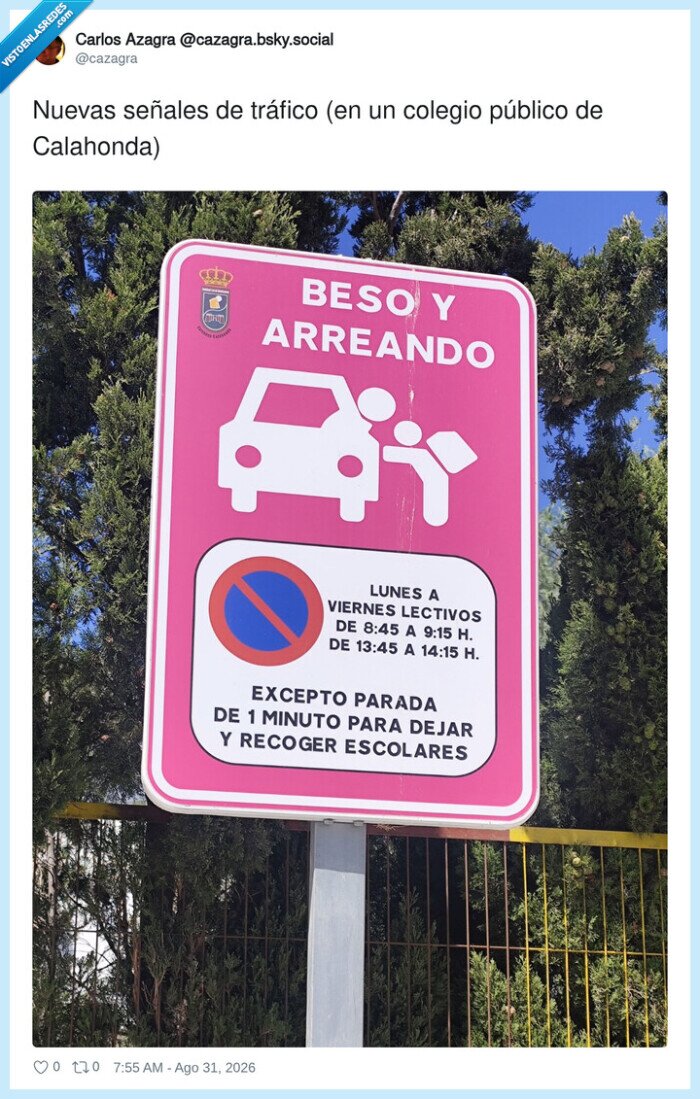 se&ntilde;al,tr&aacute;fico,colegio,beso,arreado