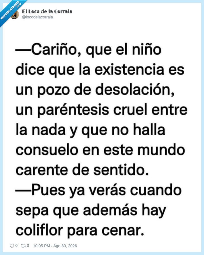 existencia,desolacion,coliflor,cena,sentido