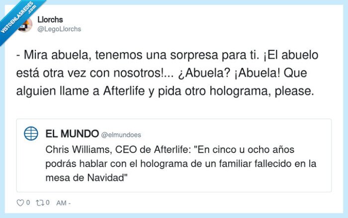 holograma,abuelo,Afterlife,Navidad,tecnolog&iacute;a