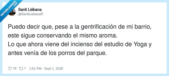 gentrificaci&oacute;n,aroma,yoga,parque,incienso