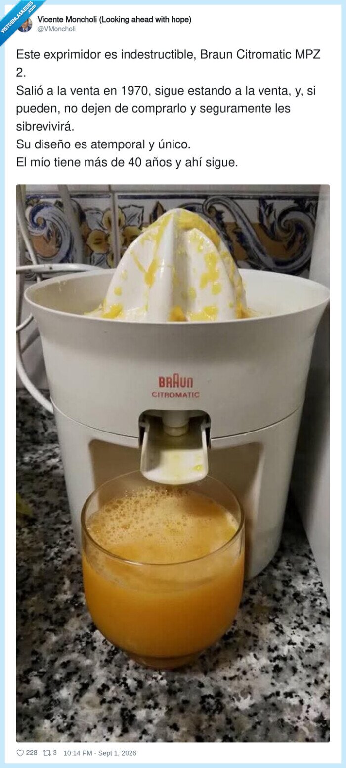 exprimidor,Braun,naranja,nostalgia,durabilidad