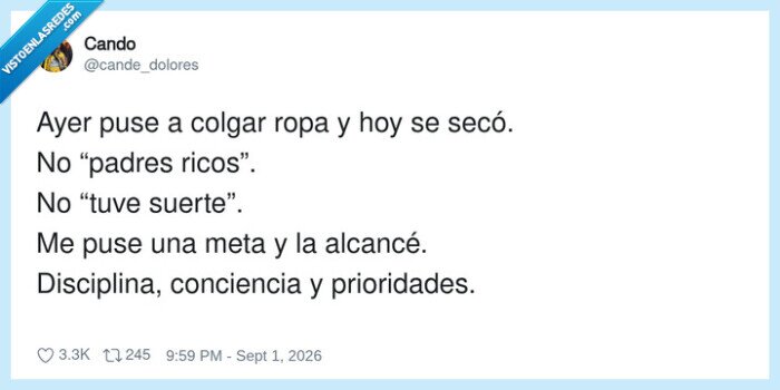 tender,ropa,disciplina,motivaci&oacute;n,prioridades