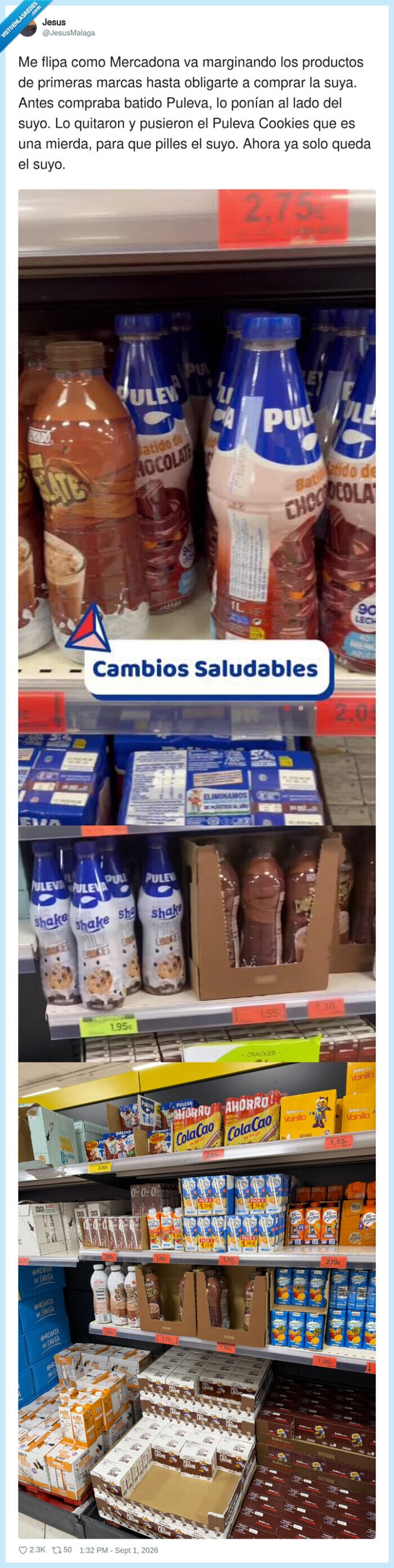 Mercadona,Puleva,Supermercado,Marcas,Cambi&oacute;s