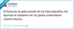 Enlace a Los gastos escolares son el aperitivo, la universidad es el menú degustación completo, por @chemapizca