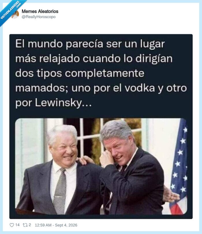 Lewinsky,vodka,Gorbachov,Clinton,pol&iacute;tica