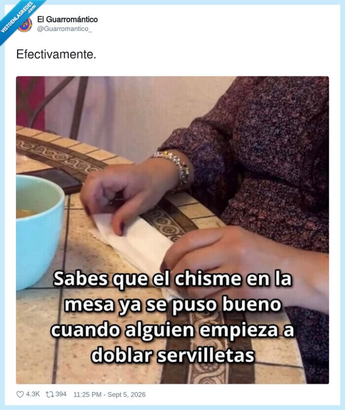 doblar,servilletas,chisme