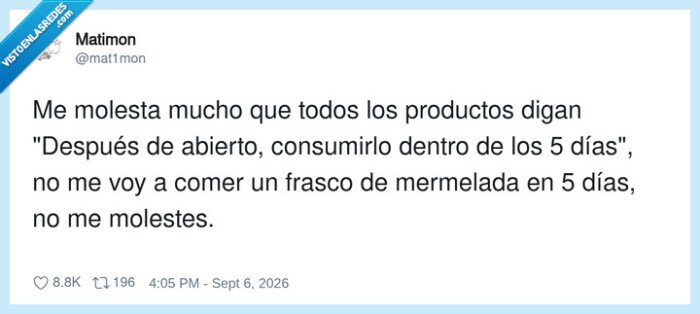 consumo,etiqueta,conservaci&oacute;n,mermelada,5d&iacute;as