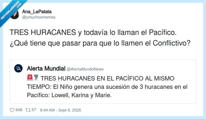 huracanes,Pac&iacute;fico,ElNi&ntilde;o,Lowell,Karina