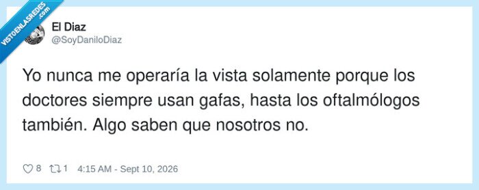 vista,gafas,oftalm&oacute;logo,doctores,desconfianza
