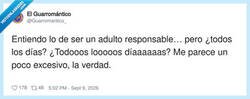 Enlace a Ser adulto responsable 8 horas, luego preguntarle a mi madre si puedo comer un yogur que caduca mañana, por @Guarromantico_