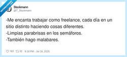 Enlace a El freelance de los semáforos, por @T_Stockmann