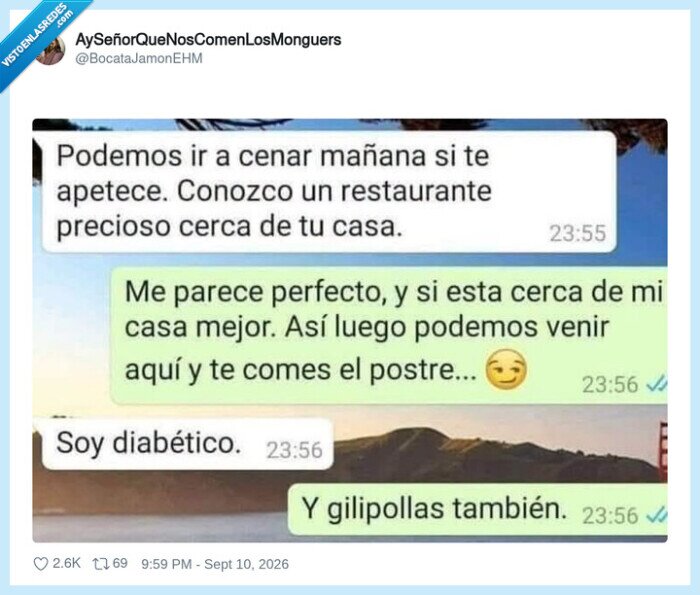 cena,diabetes,postre,sorpresa