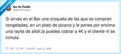 Enlace a Hostelería en 2026, 4 pavos por una croqueta, por @BarDePueblo1