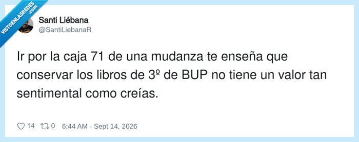 1756436 - Caja 71: el momento exacto en el que tus libros de BUP pasan de “recuerdos” a “papel para reciclar”, por @SantiLiebanaR
