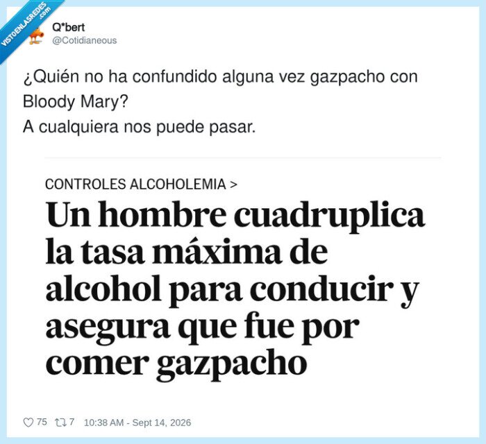 gazpacho,alcohol,conducci&oacute;n,confusi&oacute;n,noticia